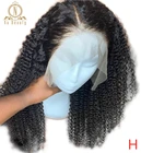 Прозрачный парик из кружева монгольский кудрявый 360 кружевных фронтальных париков парики из человеческих волос для черных женщин плотность 150