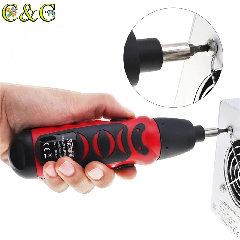 6V Dry Battery Electric Screwdriver Cordless Mini Drill Repair Tool with Bidirectional Switch and 11 Bits for home Maintenance |