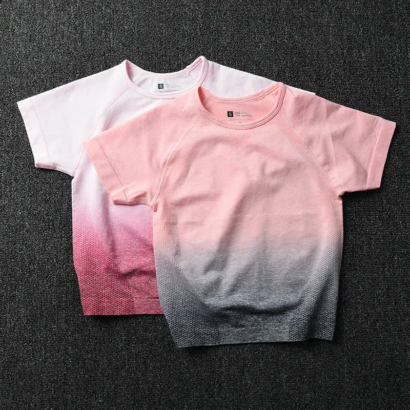 Комплект для йоги из 3 предметов бесшовные леггинсы с эффектом омбре короткий топ