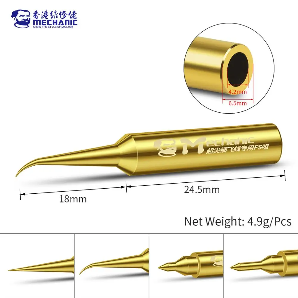 

MECHANIC 900M-T-FC/FR Pure Copper Electric Soldering Iron Tip Welding BGA Solder Cellphone Fingerprint Repair Station Tool Kits