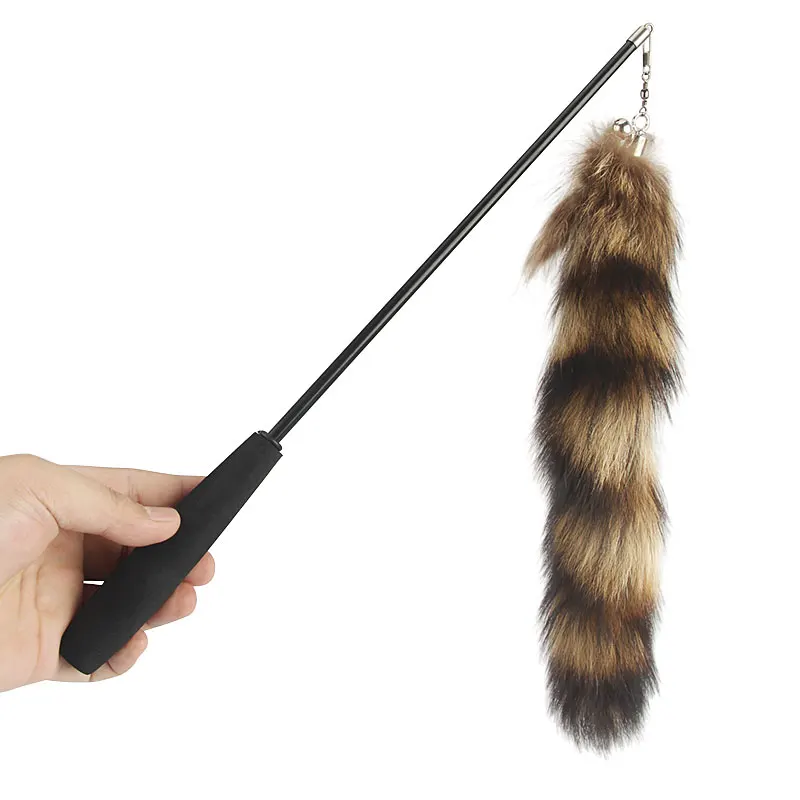 

The length of the funny cat stick is scalable Long Hairy Funny Cat Toy Funny Stick Cat Teaser Stick Pet Toy