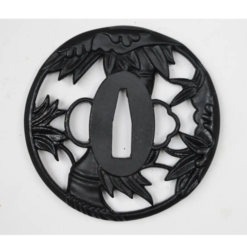 Besutiful Прочная Железная сталь бамбук Tsuba защита рук для японского бриллианта меч
