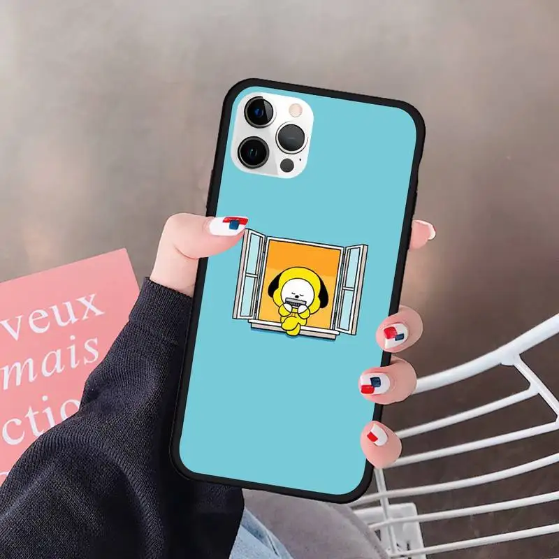 

Lovely solid color bt21 Phone Case For Iphone 5 5S SE 6 6s 7 8 plus X Xr XS 11 12 Mini Pro Max Cover Fundas Coque