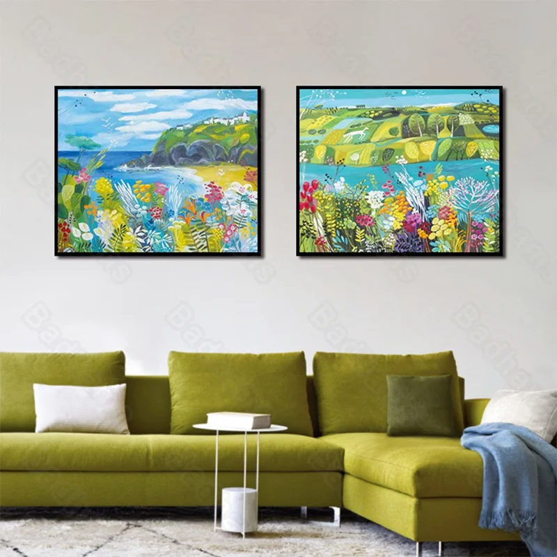 

Modern Home Decoration Creative Sofa Background Wall Painting Bedroom Porch Dining Room Frameless Canvas Hanging Painting