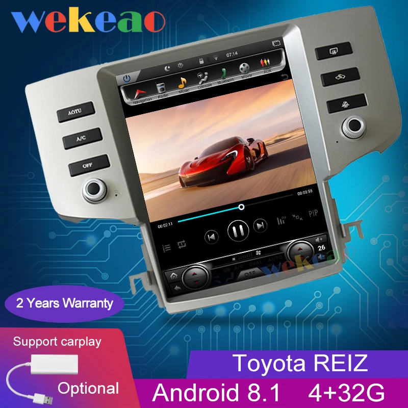 Wekeao вертикальный экран Tesla Style 12 1 ''Android 8 автомобильное радио GPS навигация для