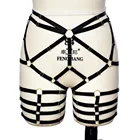 Женские черные чулки для бондажа, подвязки для танца на шесте, сексуальное белье, боди-клетка, фетиш, подвязки с высокой талией