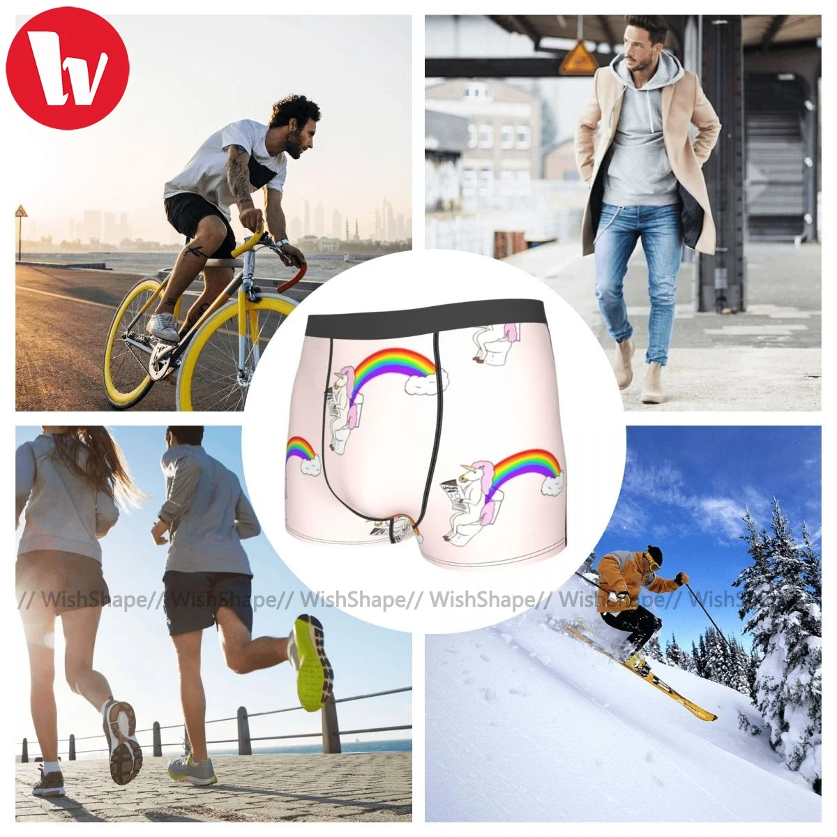 

Rainbow Underwear Trenky Polyester Funny Trunk Men Pouch Sublimation Boxer Brief