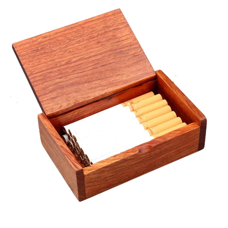 

Solid Wooden Cigarette Cigar Case for 85&100mm Length Cigarette Handmade Rosewood Case Elegant Gift Box Car Smoking Accessories