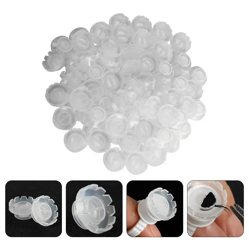 

300Pcs Eyelash Extension Cup Lash Blossom Cups Anti-Spill Glue Holder Gift