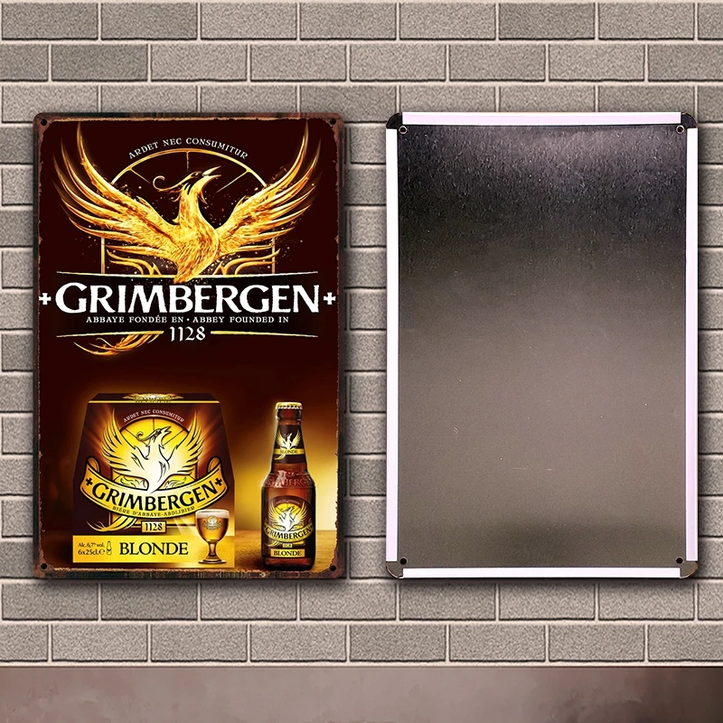 [Kelly66] Бельгия вина Grimbergen бред Chimay пива Оловянная металлическая табличка домашний