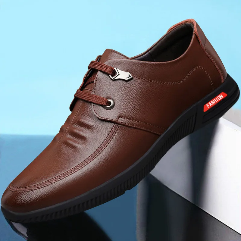 2020 Брендовые мужские кожаные повседневные туфли деловые на плоской подошве