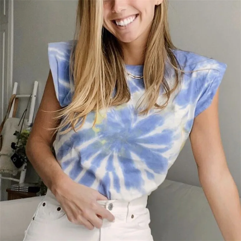 

Tie Dye High Fashion Blouse Women T shirt Floral Harajuku Feminino Sweatshirts Loose Casual Ladies Streetwear Shirt