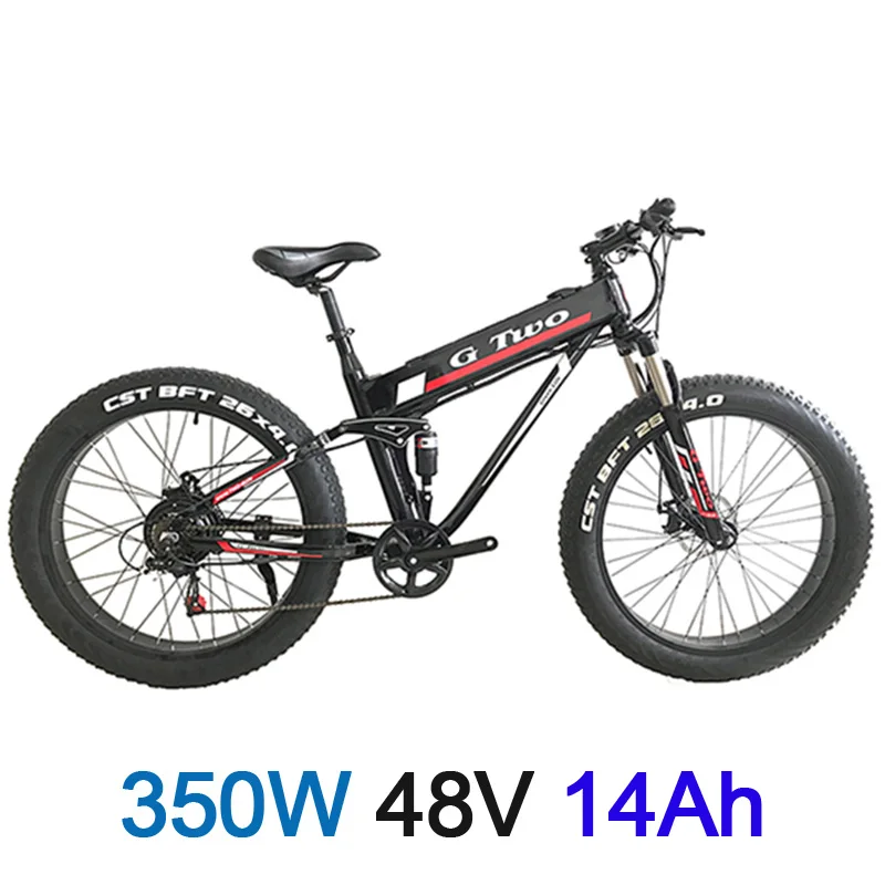 26 дюймов Электрический велосипед Fat Tire Электрический горный велосипед, 350 Вт/500 Вт мотор, 48 В 14Ah литиевая батарея, доступны двойные батареи - Цвет: Black 350W 14A
