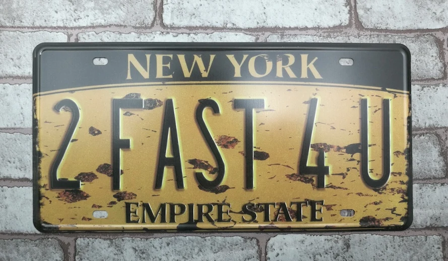 

1 pc New York US Car license Empire State plaques Tin Plate Sign plate wall man cave Decoration Metal Art dropshipping Poster