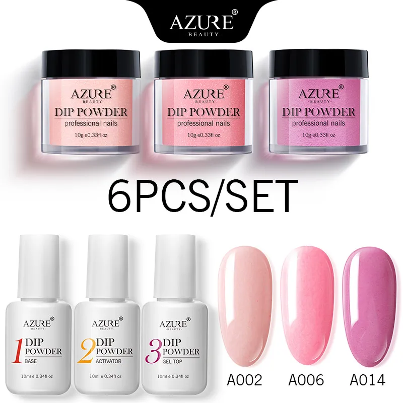 Лазурная красота 6 шт./партия с голографическим блеском пудра для дизайна ногтей