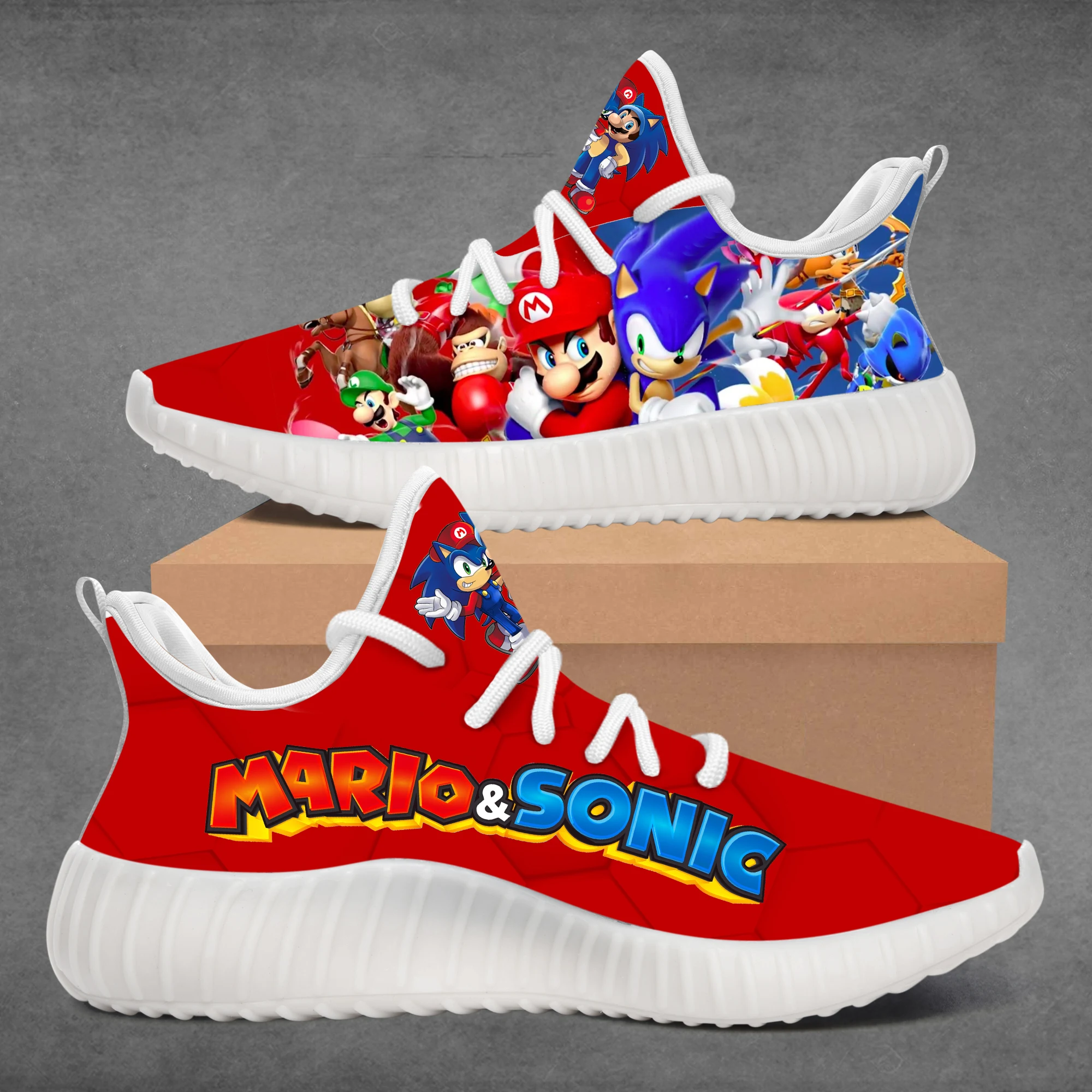 Новые Пользовательские Кроссовки Super Mario SONIC|Беговая обувь| |