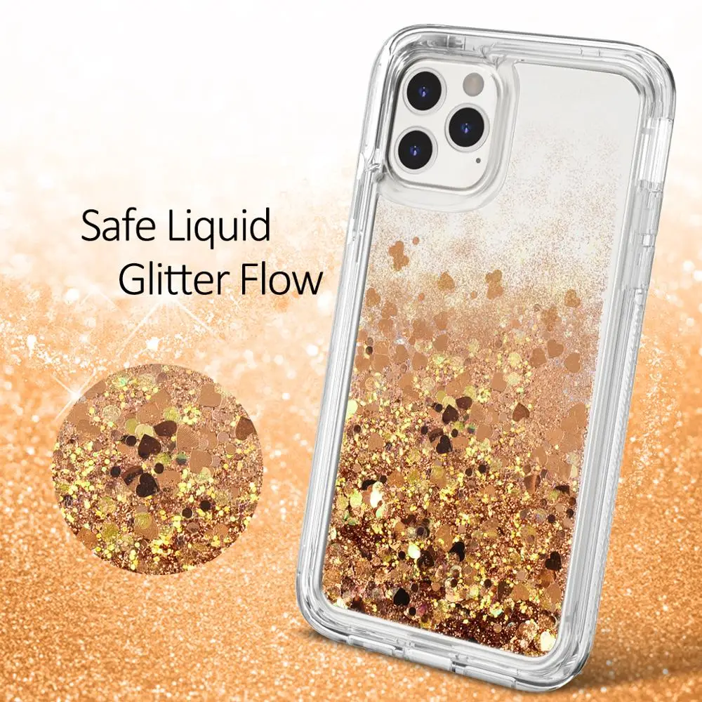 Чехол GrandEver для iphone 11 Pro Max с блестками и сердечками | Мобильные телефоны