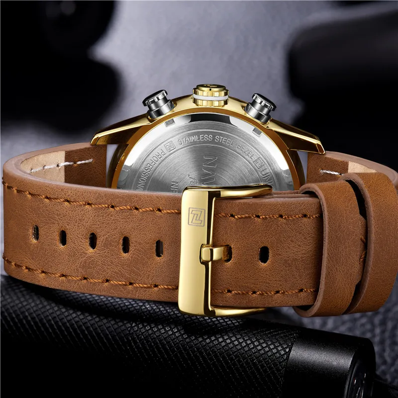 NAVIFORCE Для мужчин часы от топ бренда класса люкс спортивный стиль с хронографом