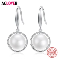 aglover new drop earrings 11 5mm natural freshwater pearl 925 sterling silver pearl earrings for women jewelry engagement gift
