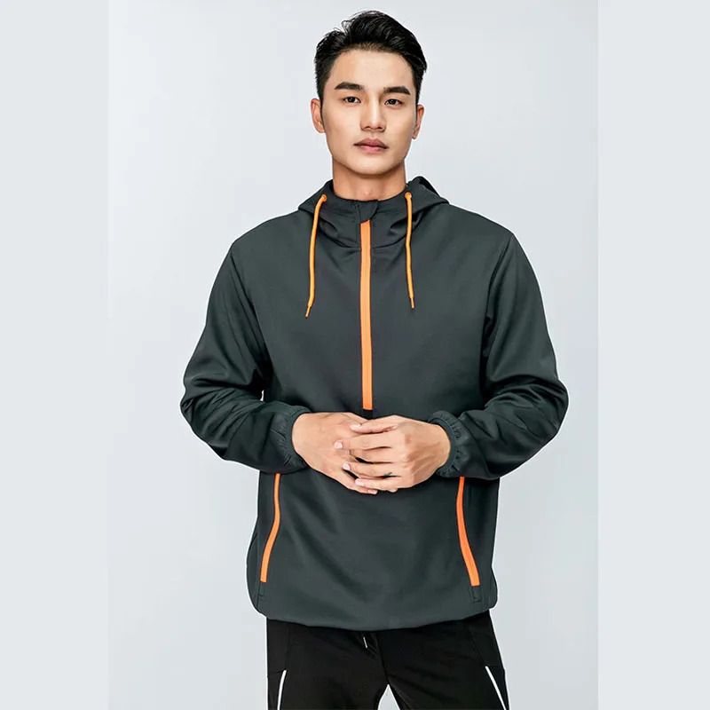 Мужская ветрозащитная велосипедная куртка с капюшоном на молнии