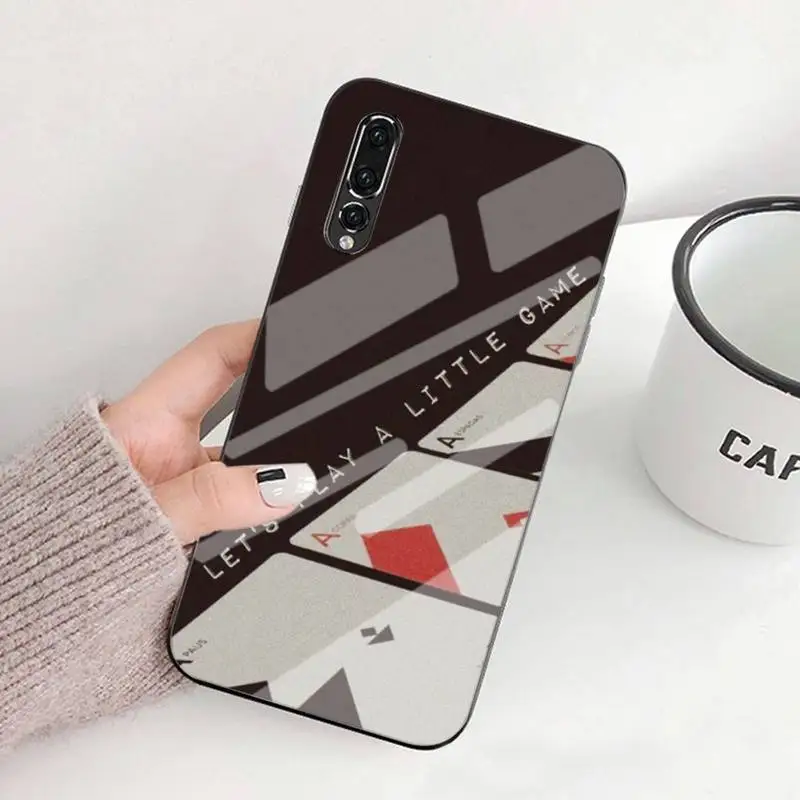 

Cartoon Poker Girl Phone Case Tempered Glass For Huawei P9 10 10plus 20 20Pro 30mate9 10 20 20Pro Honor8X 9 10 V10 Nova3I 5