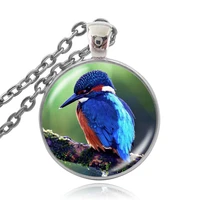 karairis 25mm cabochon pendant necklaces bird pet fashion animal art glass cabochon necklace woman man girls jewelry gift craft