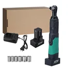 100N.m беспроводной электрический ключ, дюймовый стандарт 42Vf трещотки для шлица звездочка Набор торцевых гаечных ключей Угол дрель электрическая отвертка ключ, дюймовый стандарт Мощность инструменты с 12 Батарея Зарядное устройство Наборы