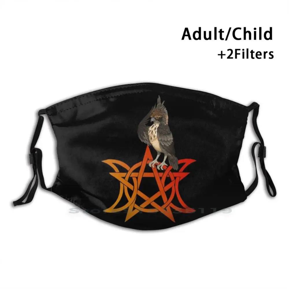 

Bird Over Wiccan Symbol Of The Triple Goddess Reusable Mouth Face Mask With Filters Kids Sacred Geometry Wicca Wiccan Sacred
