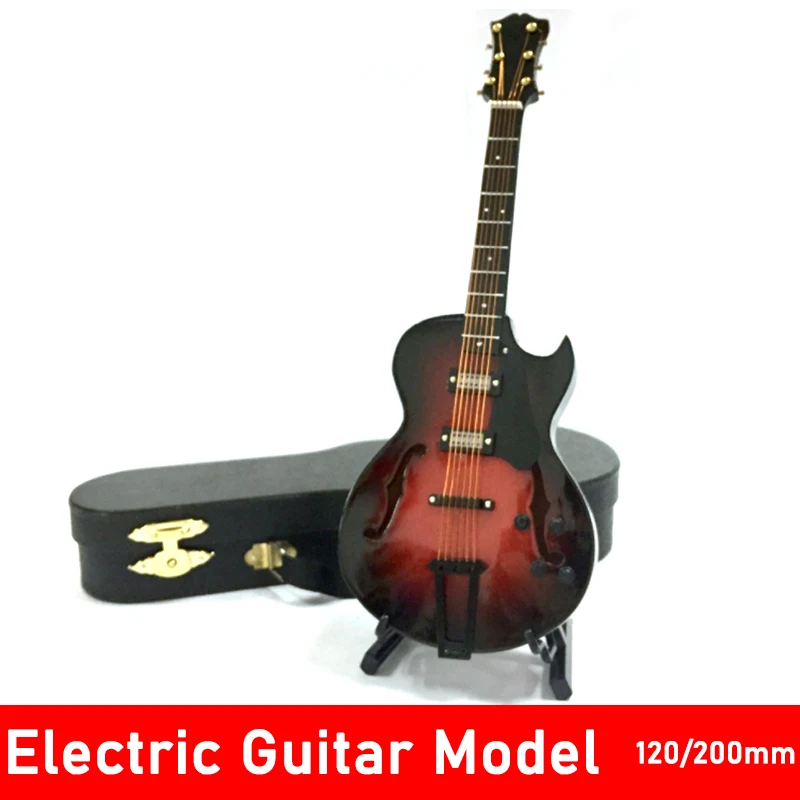 

Mini Electric Guitar Miniature Model with Case Stand Popurlar Strings Instrument Design for Gift