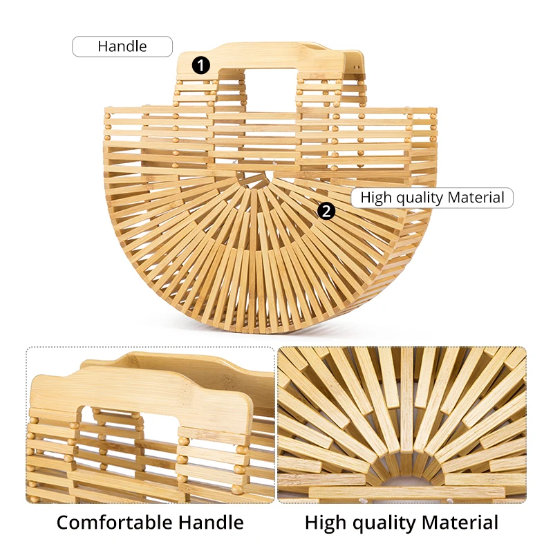 Realer Женские бамбуковые сумки летние для путешествий ручной работы женские