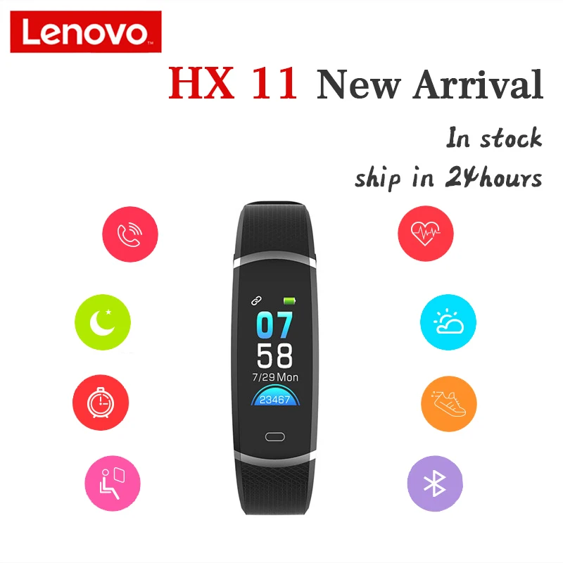 Оригинальный lenovo HX11 смарт браслет цветной экран сердечного ритма фитнес трекер