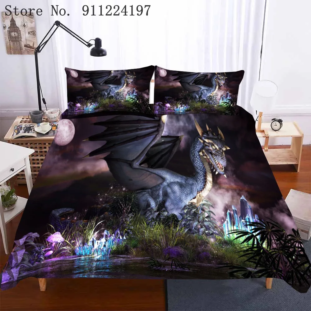 3D животных Постельное белье динозавра кровать пододеяльник наволочка удобные