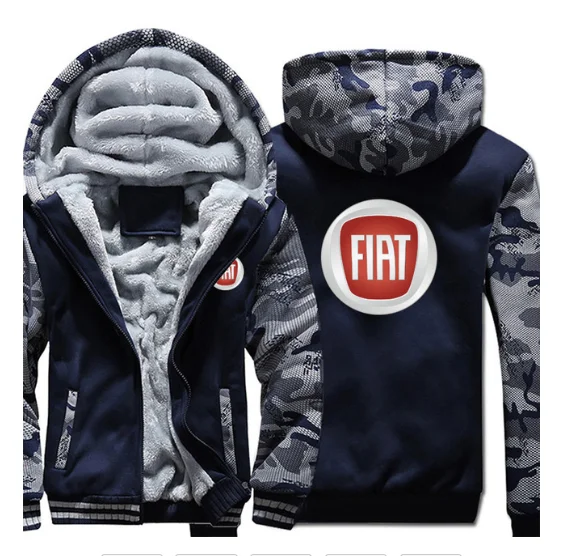 

2021 NEW men Hoodies winter Thicken male for FIAT Sweatshirts for men Winter hoodies zipper Coat b8