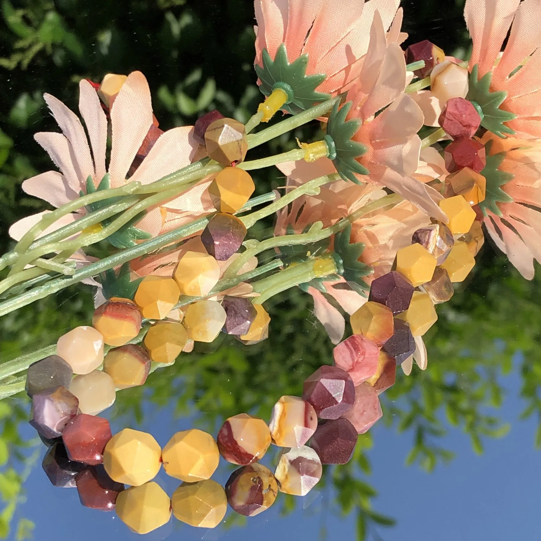 

Natural Faceted Mookaite Egg Yolk Stone Round Loose Spacer Beads for Jewelry Making DIY Bracelet Necklace 15'' Strand 6/8/10mm