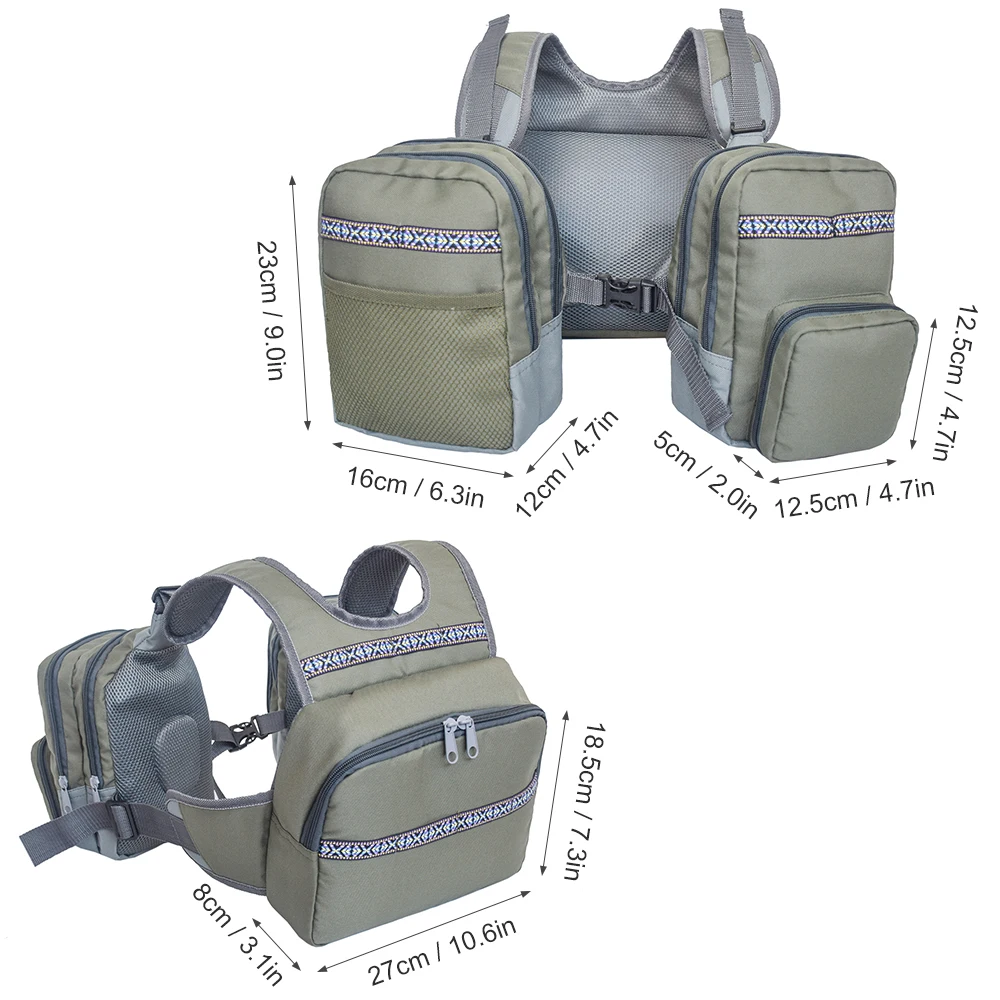 Сумки с несколькими карманами для рыбалки жилет ловли нахлыстом уличный рюкзак |