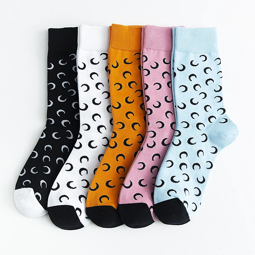 2021 New Japanese Retro Women's Socks Fashion Printing Harajuku Funny Crescent High Quality cotton women's socks Size 36-40