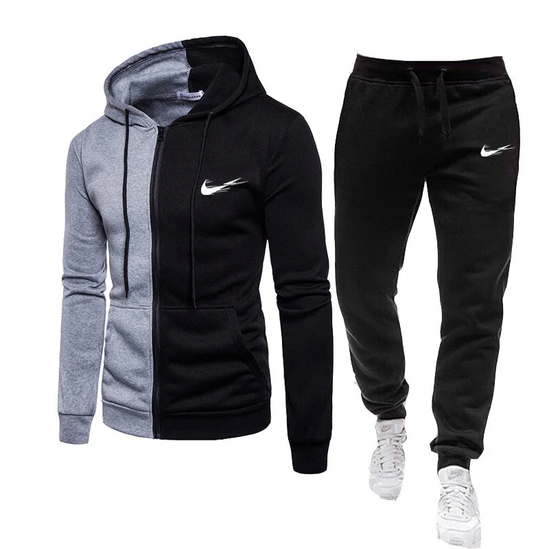 

Combinaison de sport 2 pices pour hommes, nouvelle marque, sweat capuche + pantalon, imprim sport, jogging