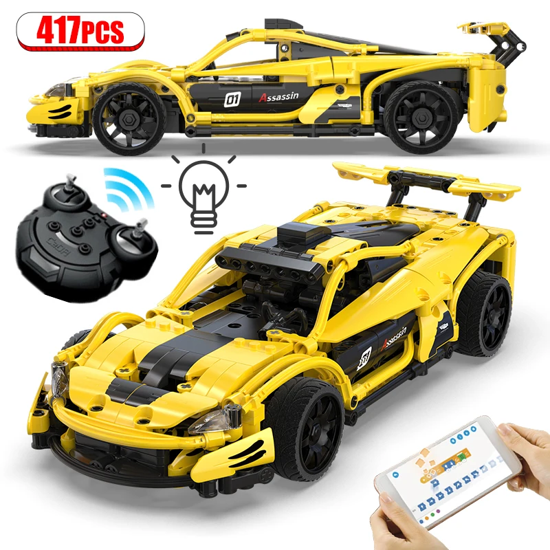 

417Pcs City Technical APP RC Racing Car Building Blocks Creator Remote Control STEM Vehicle Bricks Toys For Children Gift