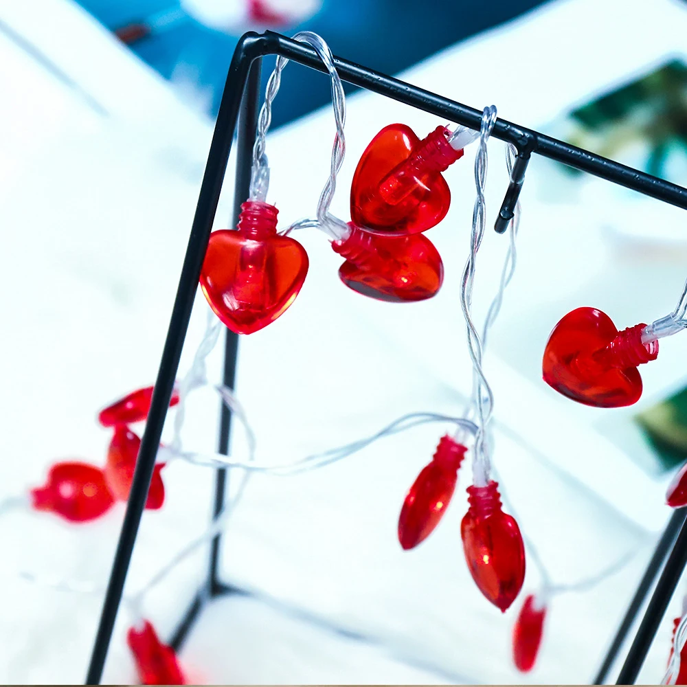 День Святого Валентина огни 17 футов 40 светодиодный красный в форме сердца