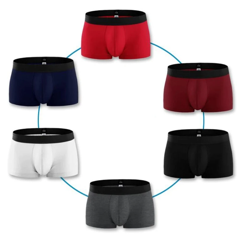 Трусы-боксеры мужские 4 шт./лот хлопковое нижнее белье пикантные плавки Модные