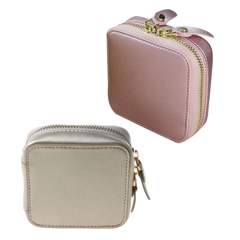 Портативная шкатулка для ювелирных изделий мешочек на молнии демонстрации колец