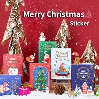 40pcsbox christmas decorative sticker merry santa claus shaped stickers for diy scrapbook diary album decoration stationery