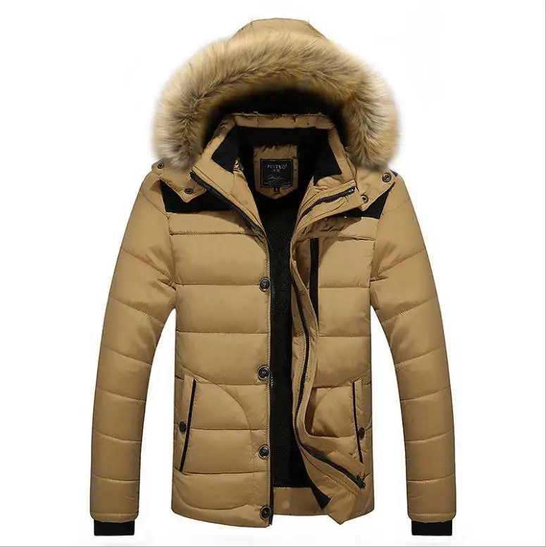

Мужская Зимняя парка с меховым воротником и капюшоном, 6Xl, верхняя одежда, теплая подкладка из шерсти, пальто, зимнее пальто с хлопковой подк...