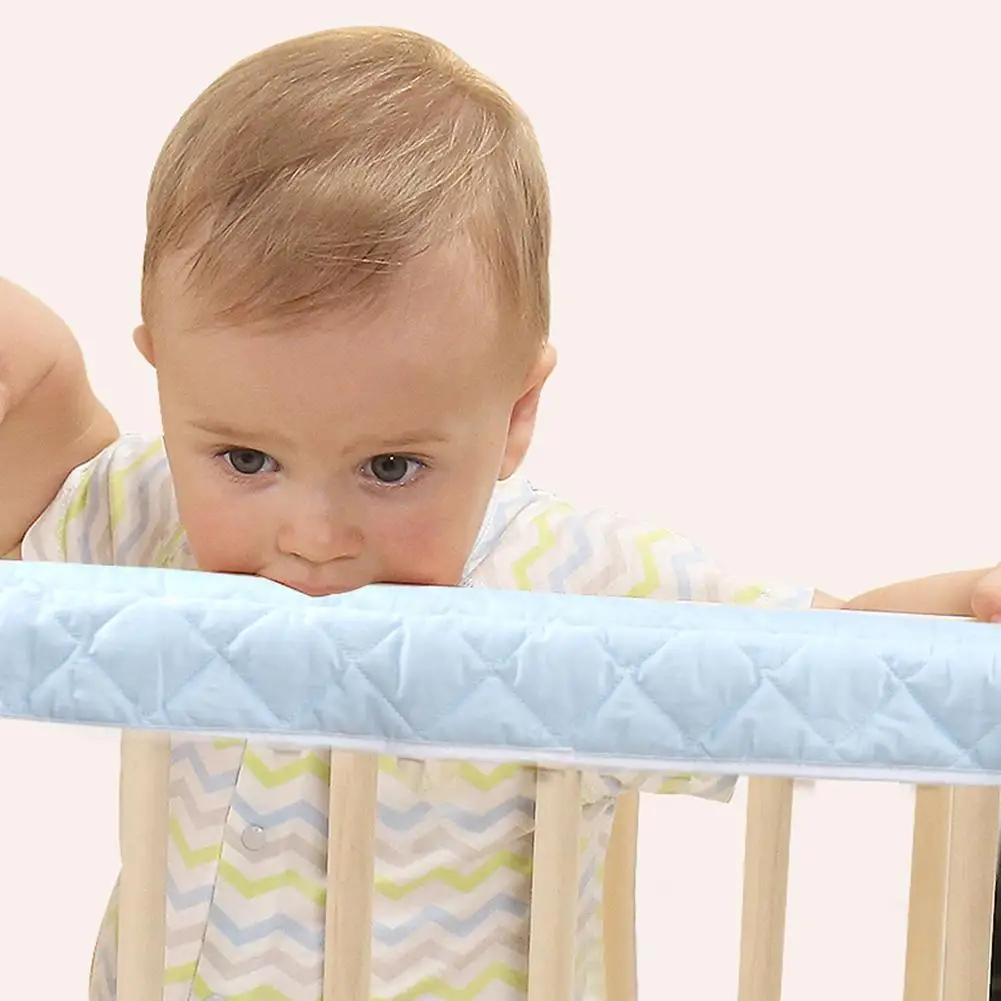 Cotton Padded Baby Bumpers Crib Rail Cover Set Teething Guard Bed Rails For Toddlers With ElasticTies Secure | Мать и ребенок