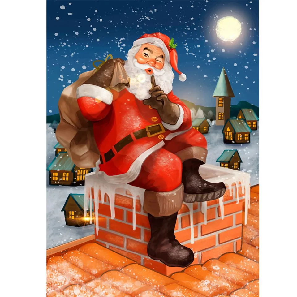 5D алмазов картина Санта Клаус с изображениями героев мультфильмов