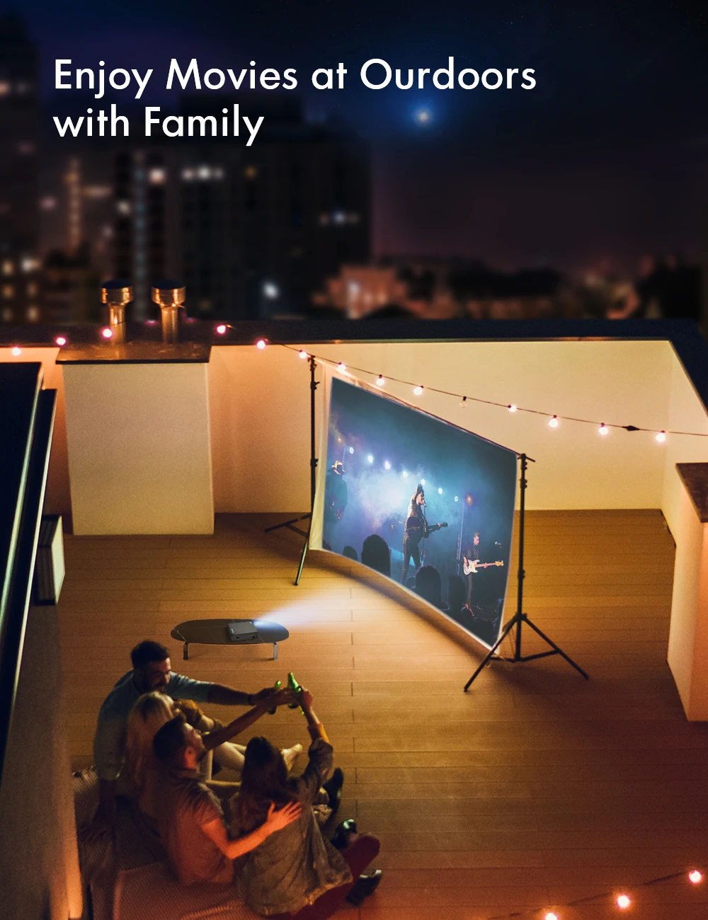 Мини-проектор APEMAN M400 1080P HDMI 360 ° | Электроника