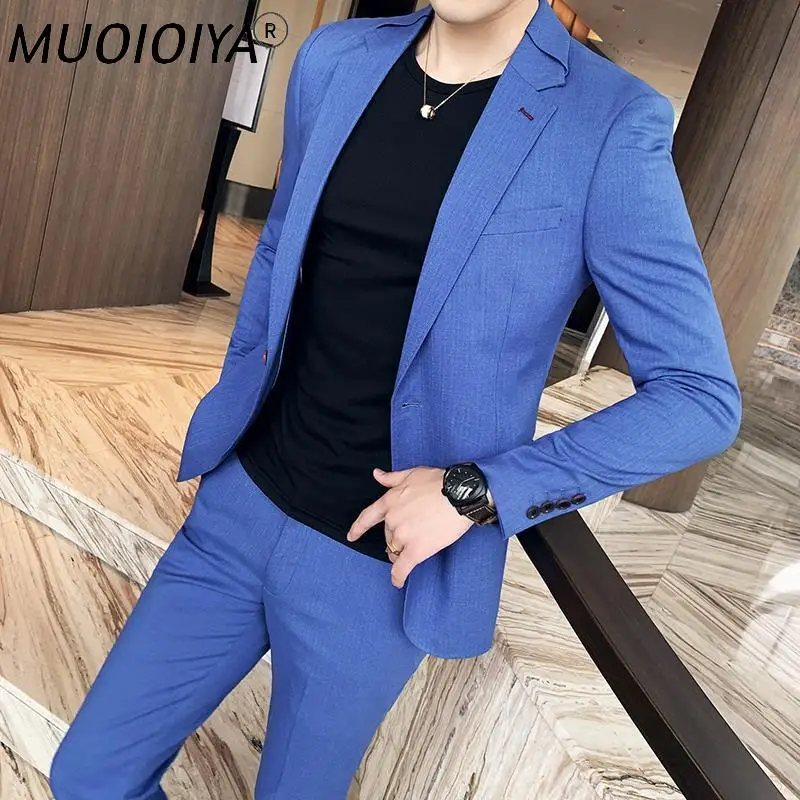 

2021 New Spring Autumn Luxury Men Office Blazer Jacket Fashion Solid Suit Wedding Dress Coat Casual Business Male Suit Coat S105