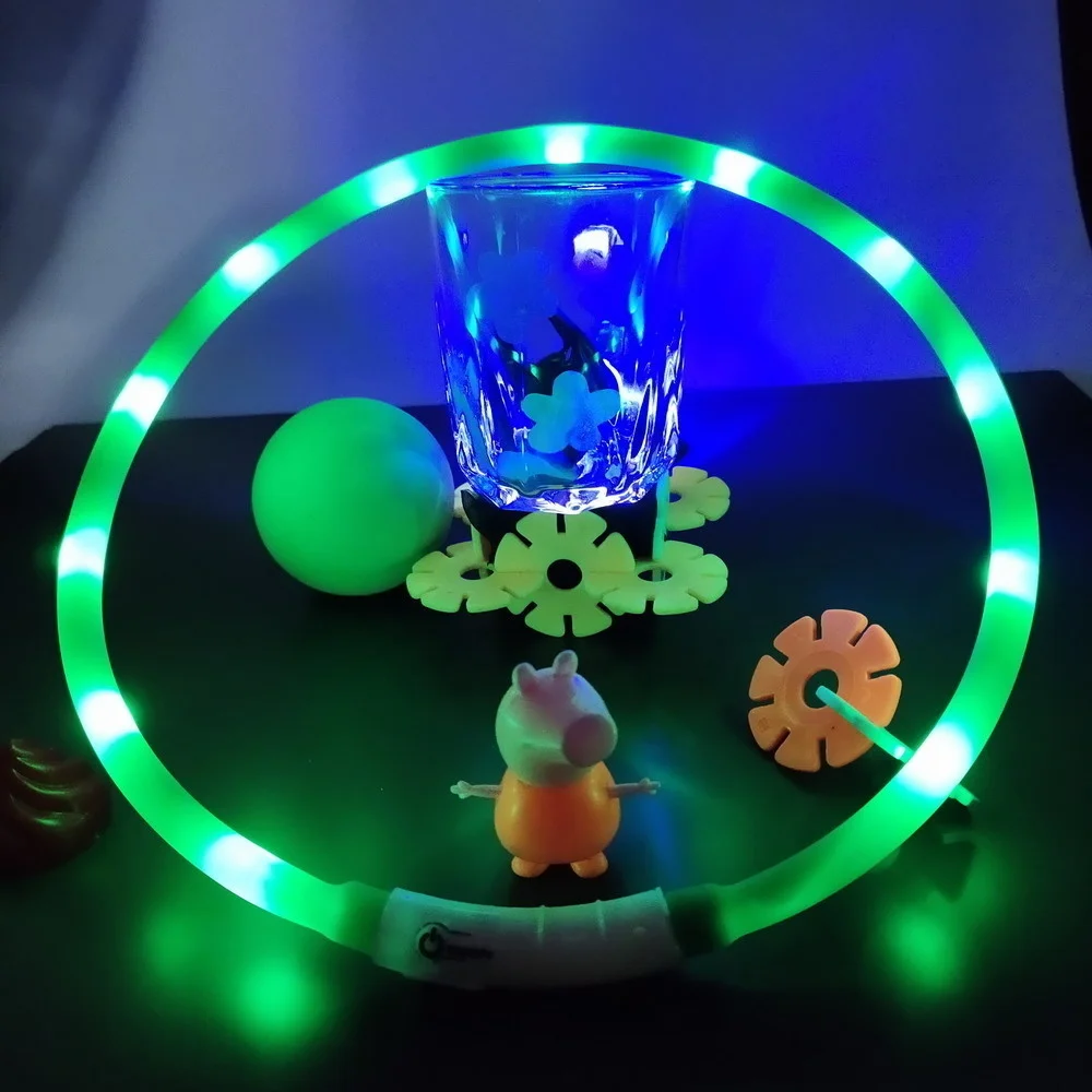 

Светодиодный ошейник для собак, пластиковый светодиодный светильник с зарядкой от USB, 3 режима мигания