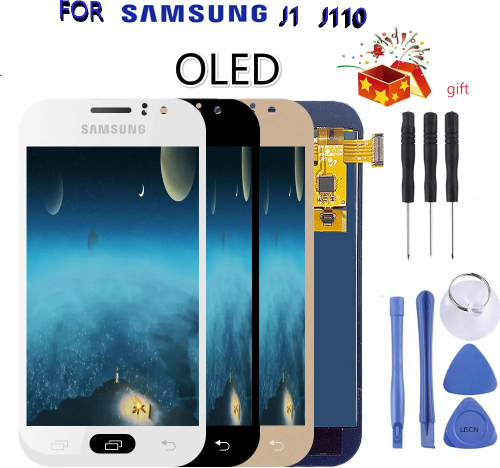 100% протестированный рабочий ЖК дисплей для samsung Galaxy J1 J110 SM J110F сенсорный