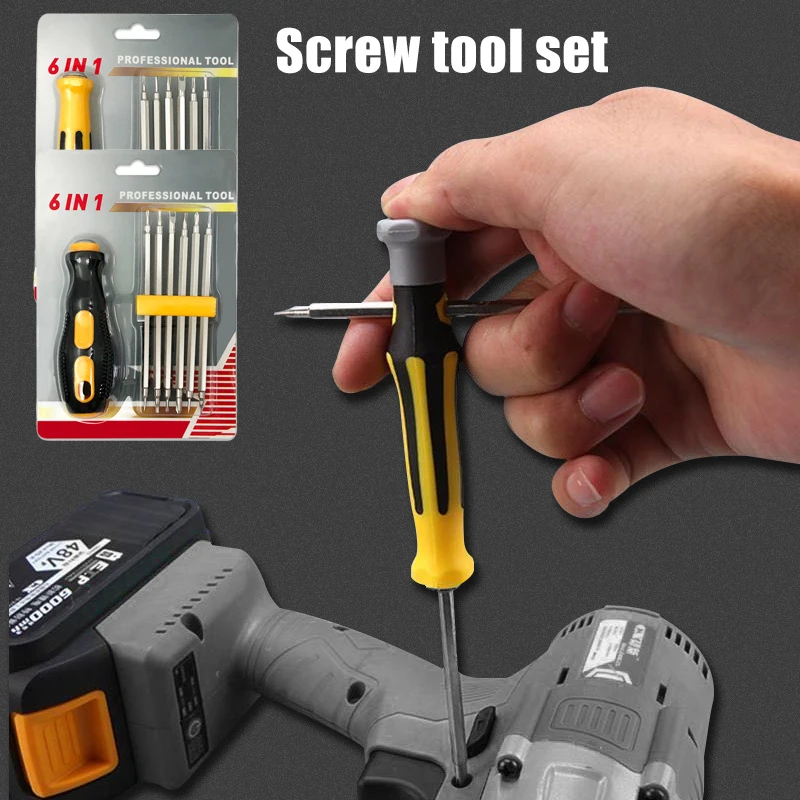 

Multi-functional 6 in 1 Precision Screwdriver Set Strong Magnetic for Home Durable --M25